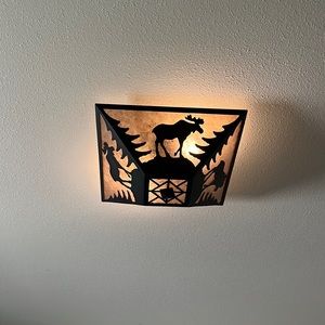Moose light fixture cabin decor